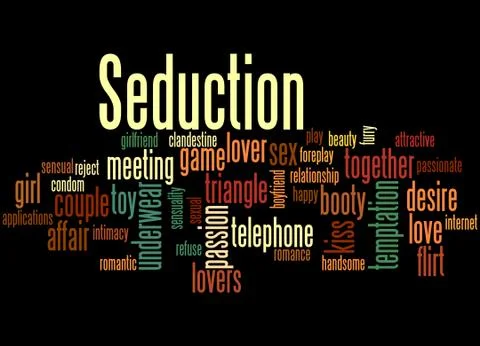 Seduction, word cloud concept Stock Illustration