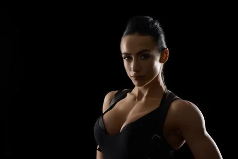 Seductive brunette model posing in studio. Stock Photos