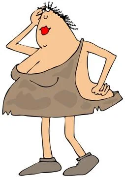 Seductive cave woman Illustrazione stock