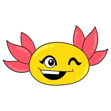 Seductive faced monster head wink, doodle icon drawing Stock Illustration
