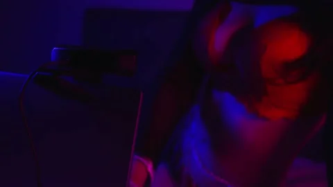 Seductive woman working as webcam model. Stock Footage 235903612