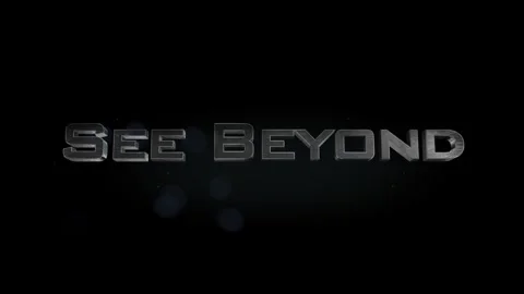 See Beyond title 3D metal text on black alpha channel background Stock Footage 301266209