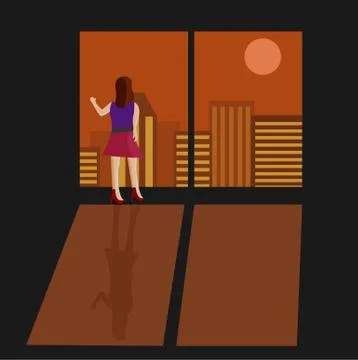 See the dask in apartment Stock Illustration