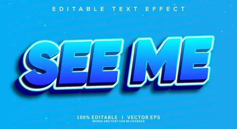 See mee vector text effect with modern style design Stock Illustration