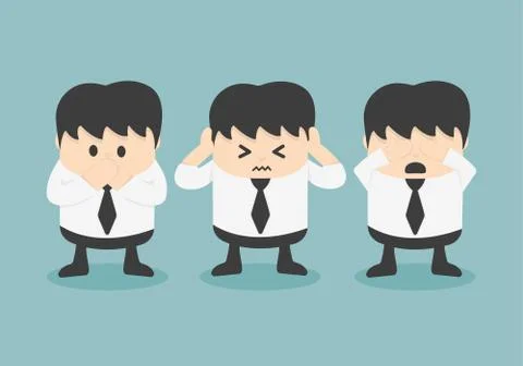 See no evil, hear no evil, speak no evil Stock-Illustration