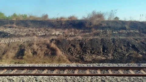 See outside through the window of train. Stock Footage 341827508