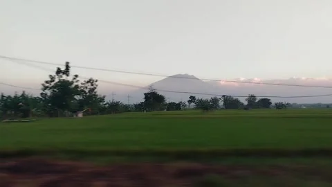 See outside through the window of train. Stock Footage 341827629