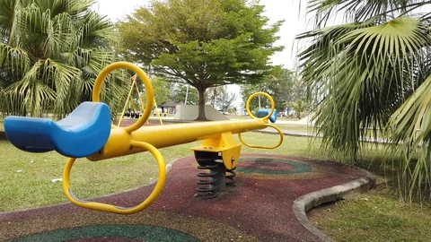 See Saw at playground Stock Footage 101159696