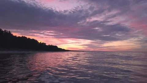 See sunset boat Stock Footage 138654307
