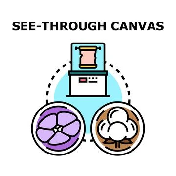 See through canvas device analyzing textile fiber Stock Illustration