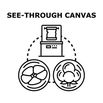 See through canvas device analyzing textile fiber Stock Illustration