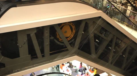 See through escalator in a building Stock Footage 60249773
