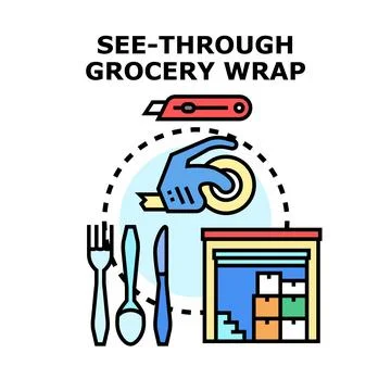See through grocery wrap vector concept illustration Stock Illustration