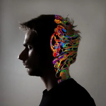 See-through illustration of human brain Stock Illustration
