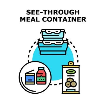 See through meal container concept vector illustration Stock Illustration