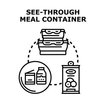 See through meal container concept vector illustration Stock Illustration