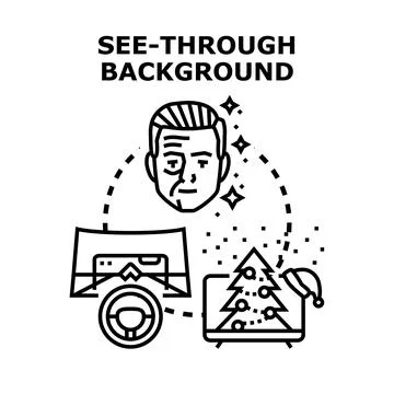 See through screen background vector outline concept Stock Illustration