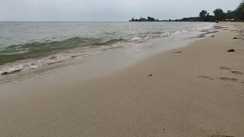 See waves on the beach and enjoy our holiday 스톡 동영상 243628896