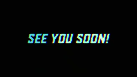 See You Soon motion text with glitch effect and black grunge background Stock Footage 224494934