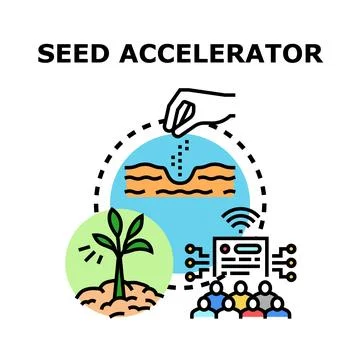 Seed accelerator program fostering new business growth Stock Illustration