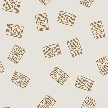Seed agri tech line seamless pattern 스톡 일러스트