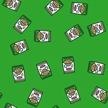 Seed agri tech vector seamless pattern Illustrazione stock