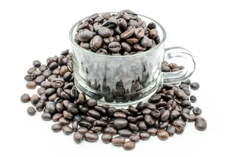 Seed coffee in white background Stock Photos