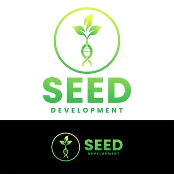 Seed development logo design template Illustrazione stock