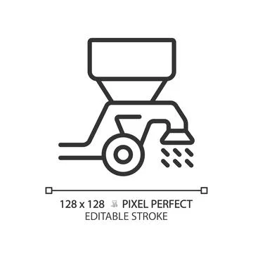 Seed drill linear icon Stock Illustration