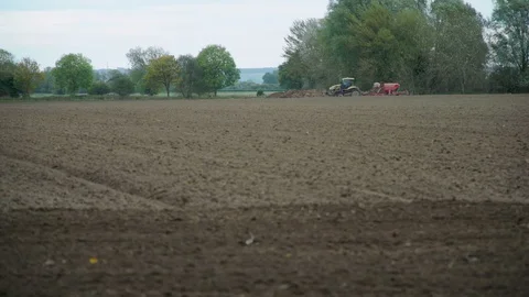 Seed Drilling in a Yorkshire Field Video stock 81059997