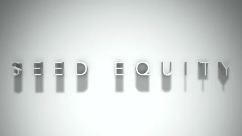 Seed Equity 3D title animation with shadows on a white background Stock Footage 296627602