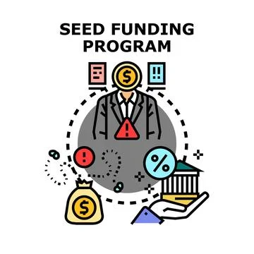 Seed funding program for new business startup investment Ilustração Stock