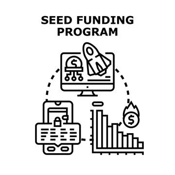 Seed funding program for startup business investment イラスト素材