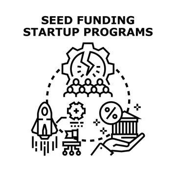 Seed funding startup programs developing business project 스톡 일러스트
