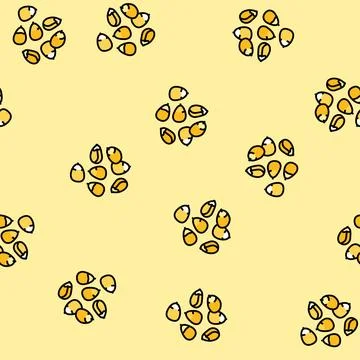 Seed grain corn vector seamless pattern Stock Illustration