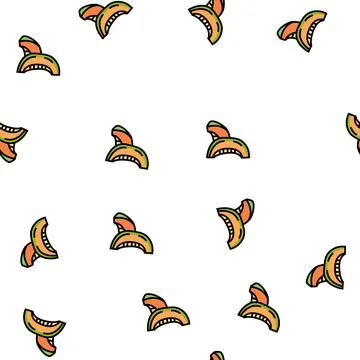 Seed melon slice cantaloupe vector seamless pattern イラスト素材