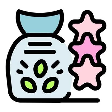 Seed pack showing quality with three stars icon Stock Illustration