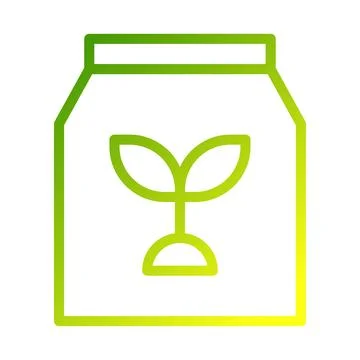 Seed Packet with Sprout Icon Gradient Illustration Stock-Illustration