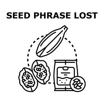 Seed phrase lost concept representing cryptocurrency recovery Stock Illustration