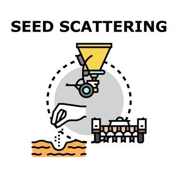 Seed planting and scattering methods agriculture concept Stock Illustration