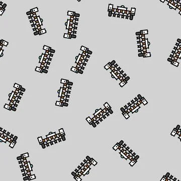 Seed planting robot harvests vector seamless pattern Stock Illustration
