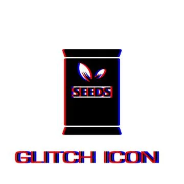 Seed sack icon flat Stock Illustration