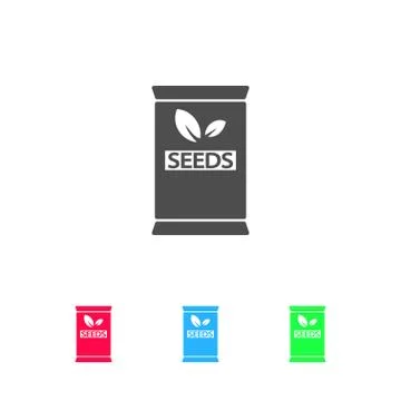 Seed sack icon flat Stock Illustration