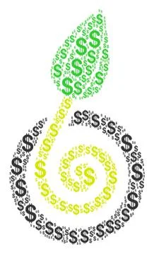 Seed Sprout Collage of Dollar Stock Illustration