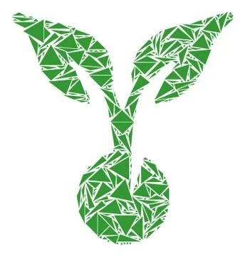 Seed Sprout Collage of Triangles Stock Illustration