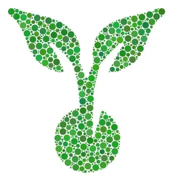 Seed Sprout Composition of Filled Circles Stock Illustration