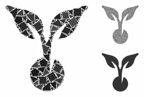 Seed sprout Composition Icon of Trembly Elements Stockillustratie