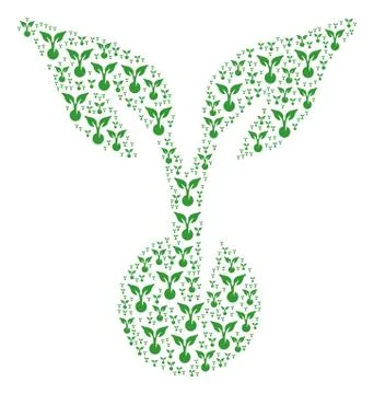 Seed Sprout Icon Composition Stock Illustration