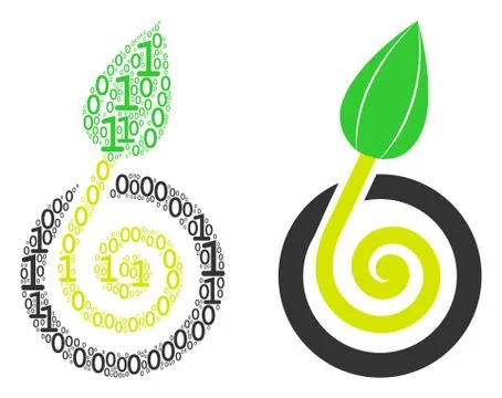 Seed Sprout Mosaic of Binary Digits イラスト素材