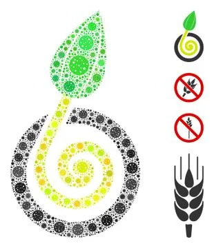 Seed Sprout Mosaic of CoronaVirus Elements 库存插图